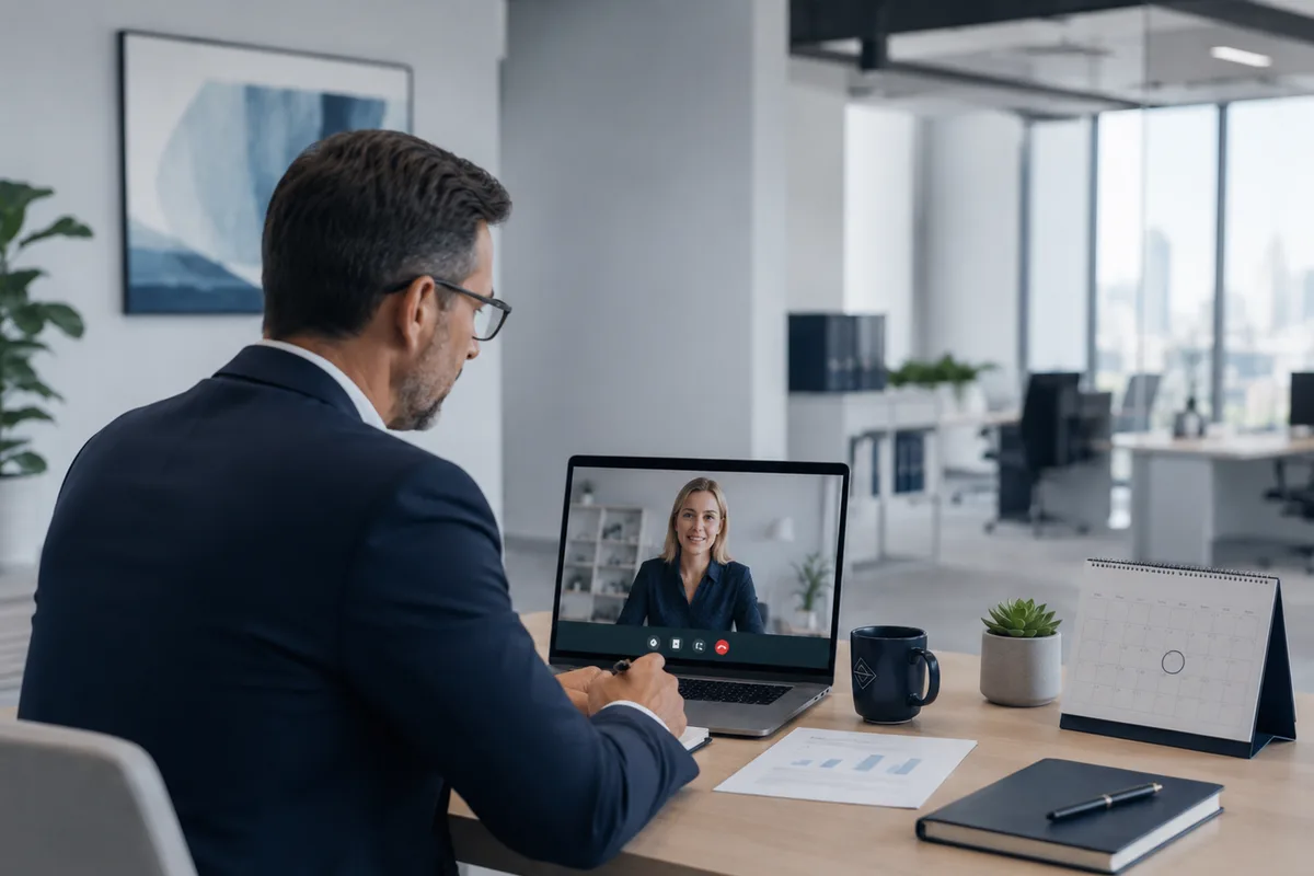 Online-Termin für eine Finanzberatung per Videocall